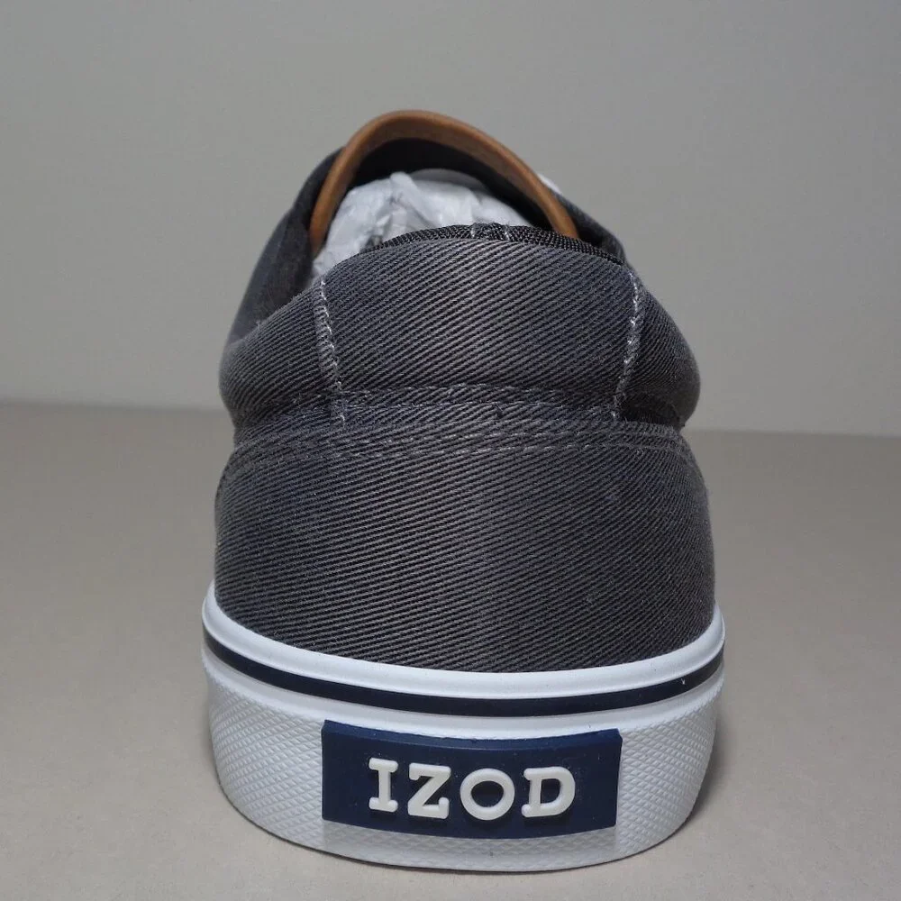Izod Size 10 M / RANGLEY / Gray / Canvas / Casual Deck Sneakers New Men's Shoes